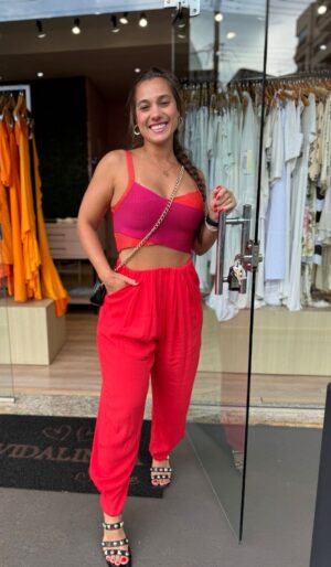 Calça Viscose Com Pregas Na Barra Alls - Imagem 3