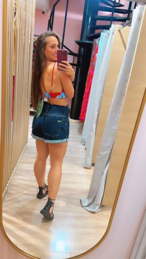 Shorts Jeans Clochard Com Cinto Encapado Denim - Imagem 3