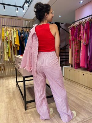 Camisa Oversized Listrada De Algodão Alls - Imagem 3