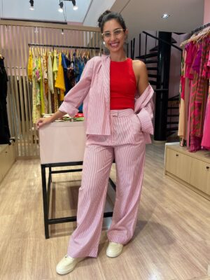 Camisa Oversized Listrada De Algodão Alls - Imagem 2