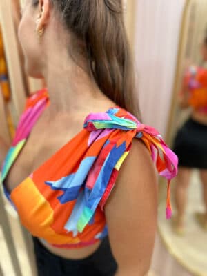 Blusa Cropped Ombre Chita - Imagem 2