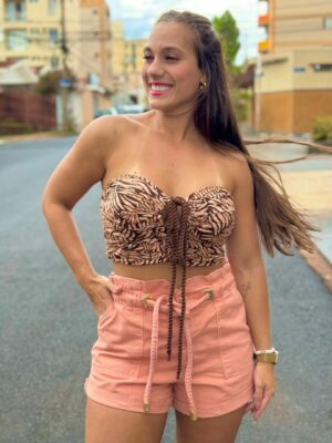 Shorts Sarja Clochard Com Ilhos Alls - Imagem 2