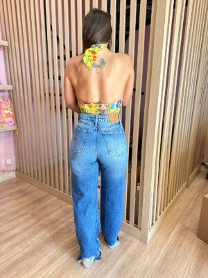 Calça Jeans Wide Leg Barra Destryed - Imagem 2