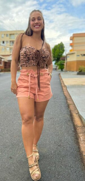 Shorts Sarja Clochard Com Ilhos Alls
