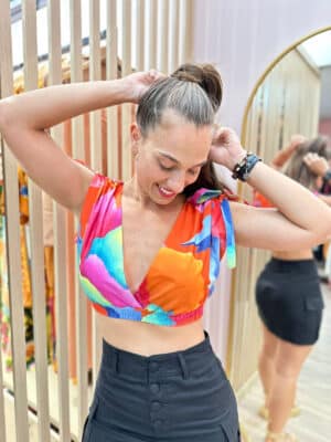 Blusa Cropped Ombre Chita