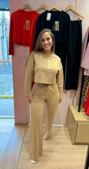 Calça Moletom Wide Leg