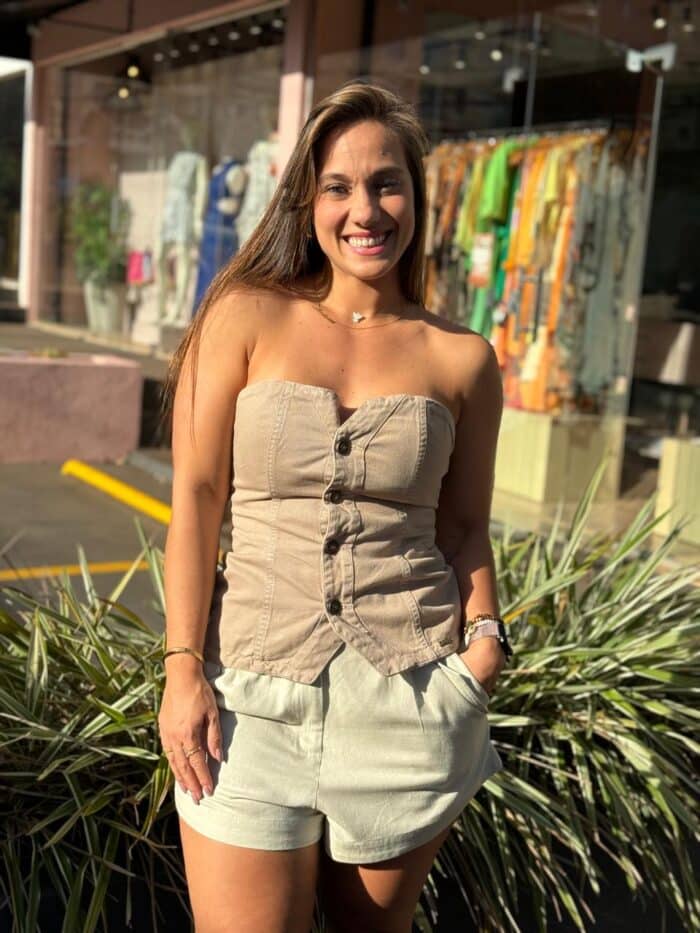 Top Sarja Corset sem Alças