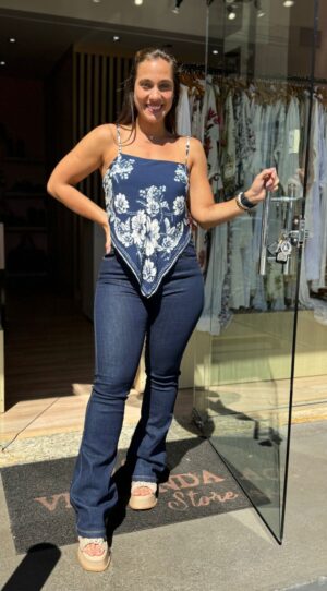 Calça Jeans Boot Cut Amaciada Denim Farm