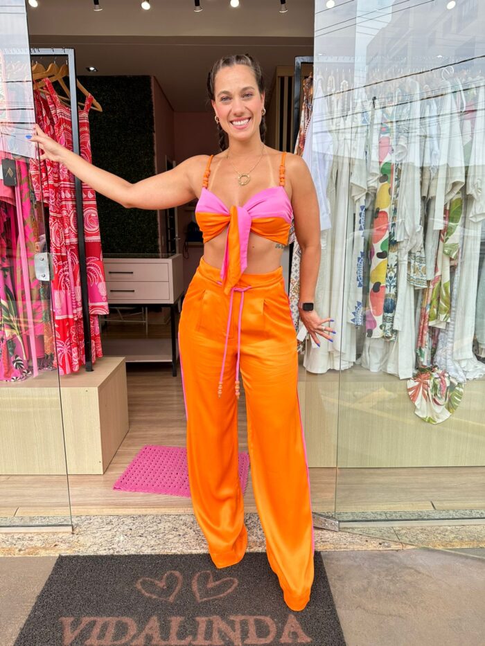 Calça Pantalona Bicolor - Imagem 1