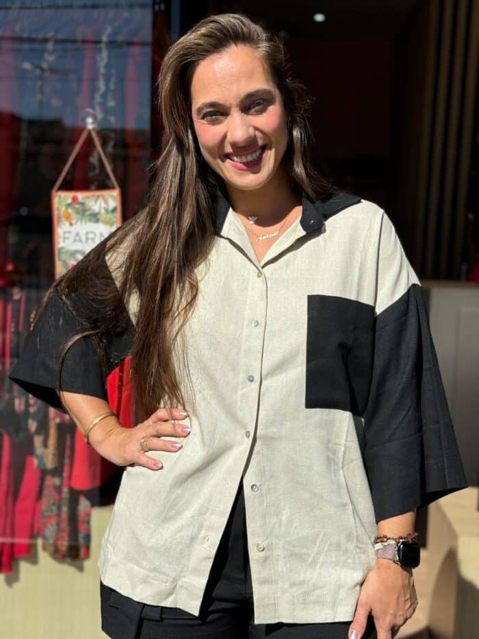 Camisa Linho Bicolor