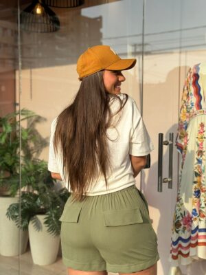 Shorts Cintura Alta Viscose - Imagem 2