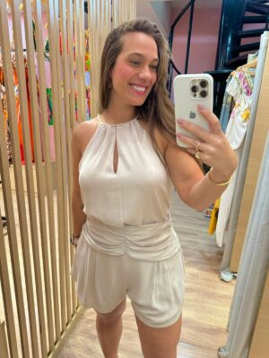 Blusa Sem Manga Decote em V