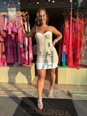 Vestido Courset Curto Bicolor - Imagem 2