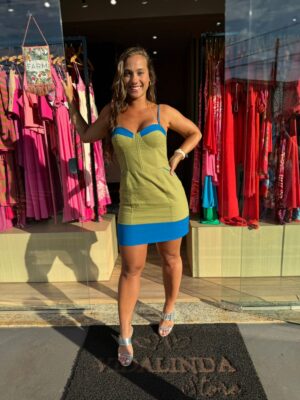 Vestido Courset Curto Bicolor - Imagem 4