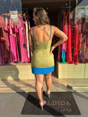 Vestido Courset Curto Bicolor - Imagem 3