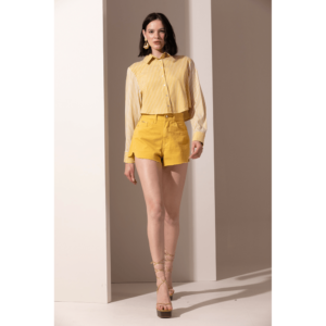 Camisa Cropped Tricoline Listrada - Imagem 2