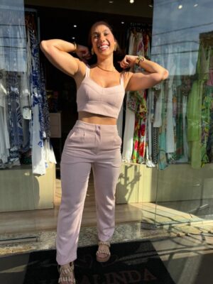 Calça Alfaiataria  Linho com pregas