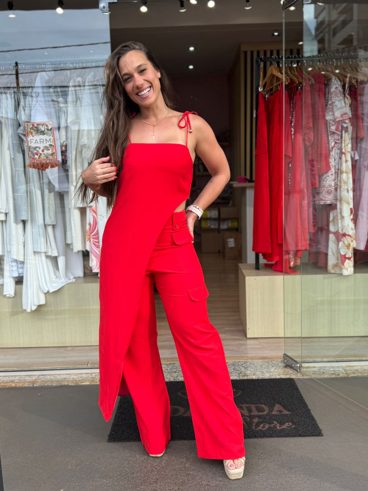 003720c0f6d6248538f35a2ccb30e979.jpg Calça Wide Leg Cintura Alta - Imagem 5