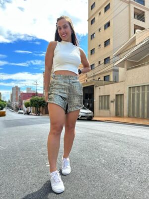 Shorts Boxer Malha Metalizada Dourado