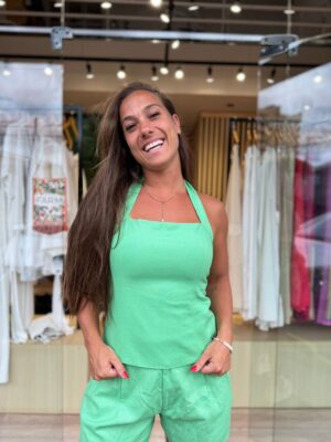 Blusa Frente Única Amarração Pescoço - Imagem 2