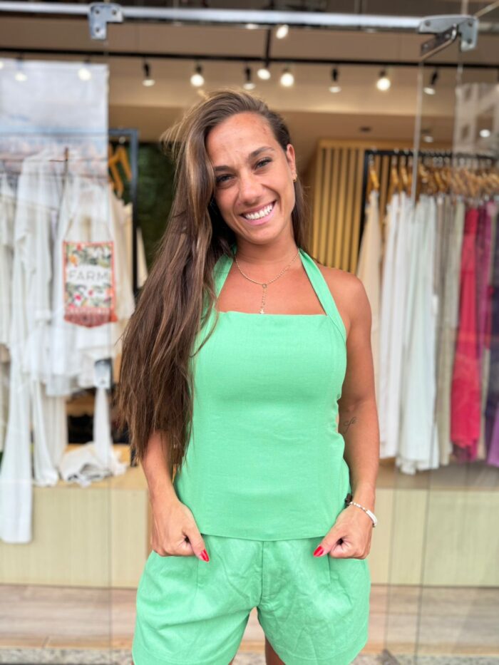 Blusa Frente Única Amarração Pescoço