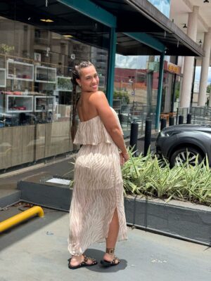 Vestido Sem Alça Com Elastico Cintura - Imagem 3