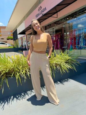 Calça Pantalona Cós Elástico