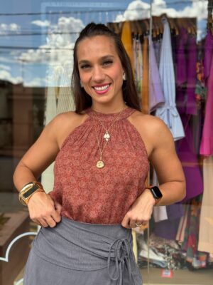 Blusa Sem Manga Estampa Ava Paisley