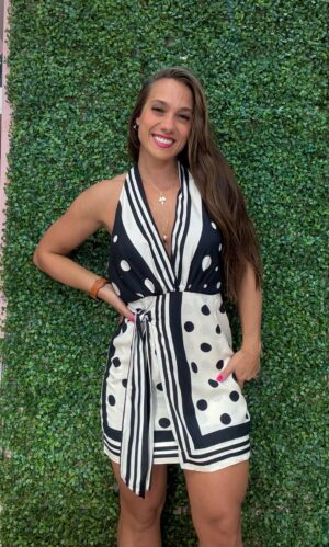 Vestido Curto Lenço Poa