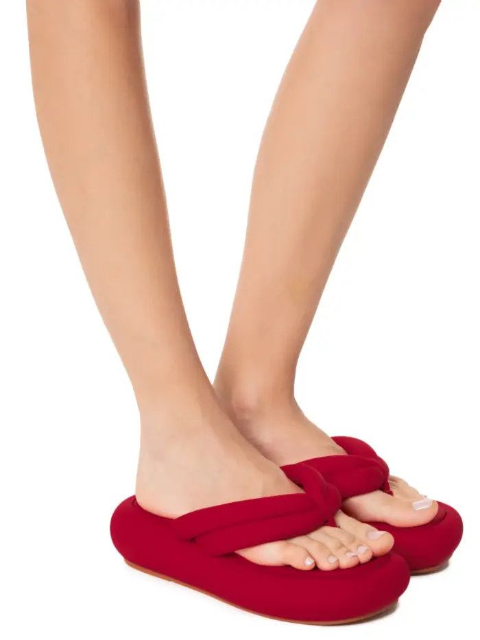 Chinelo Flatform Katita Lycra Vermelho - FARM - Imagem 1