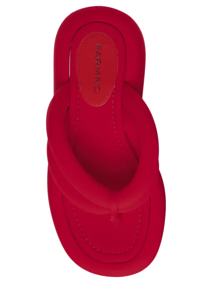 Chinelo Flatform Katita Lycra Vermelho - FARM - Imagem 3