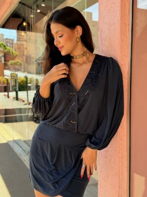 Vestido Cachecoeur Bordado Pala