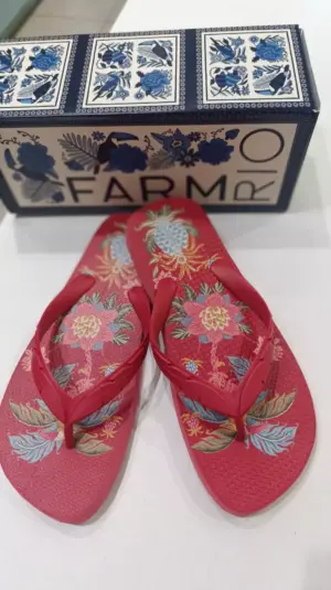 Chinelo Rasteiro Farm Amalfi Rosa - Imagem 3