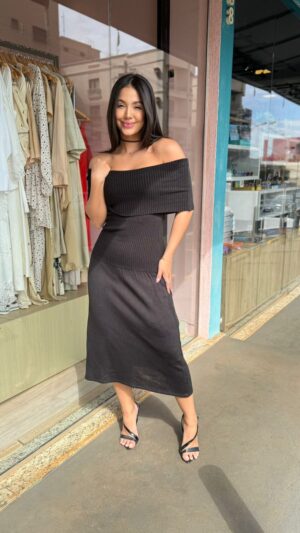Vestido Tricot Ombro A Ombro - Imagem 2