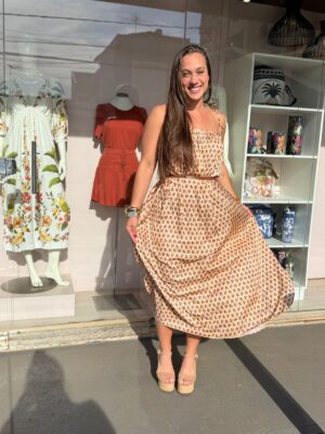 Vestido Alça Estampa Papiro