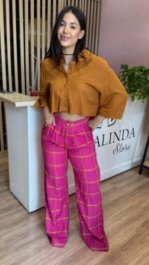 Calça Linho Xadrez - Imagem 2