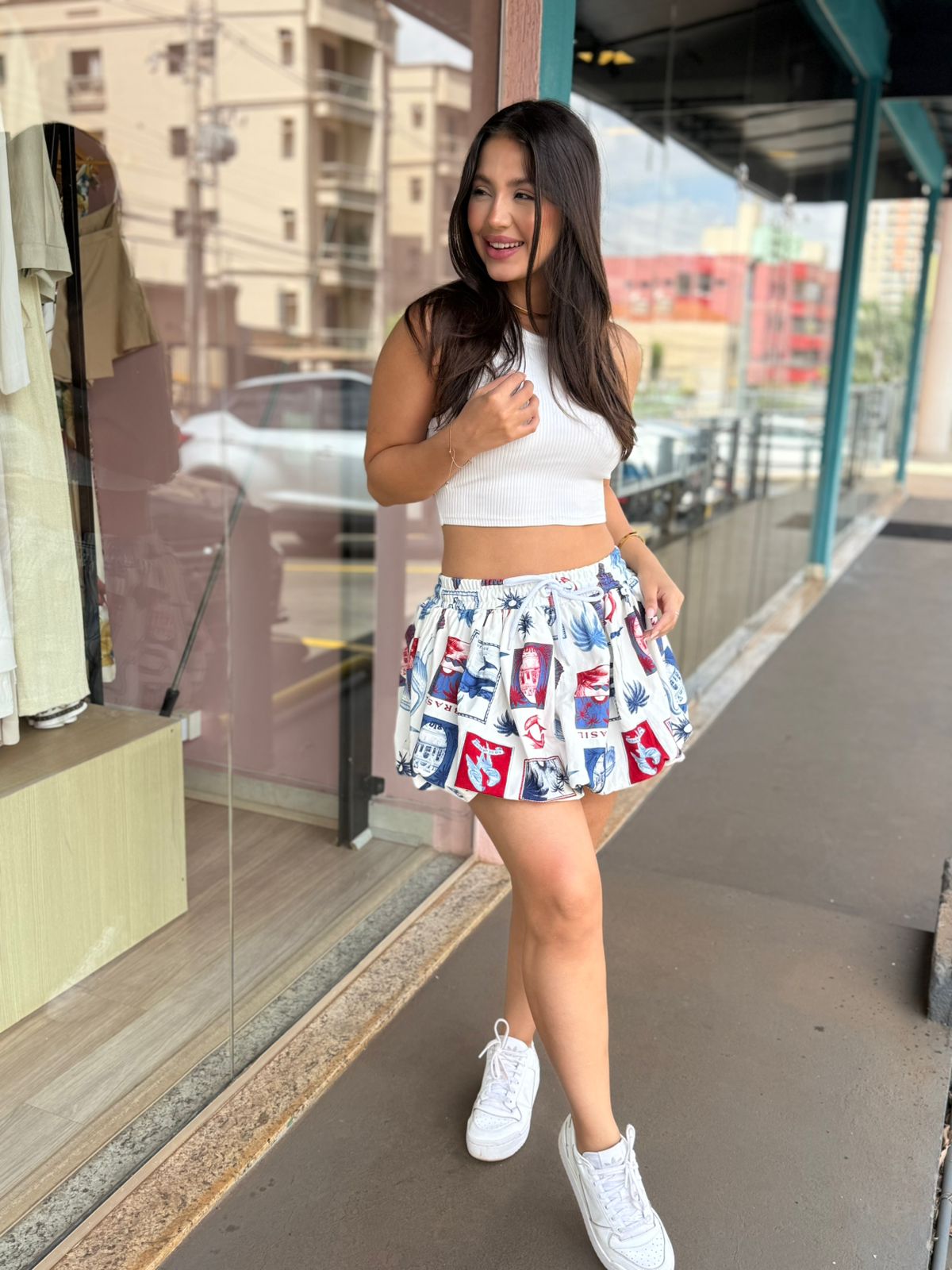 Saia Curta Balone Moletom Tropical Vintage FARM - Imagem 2