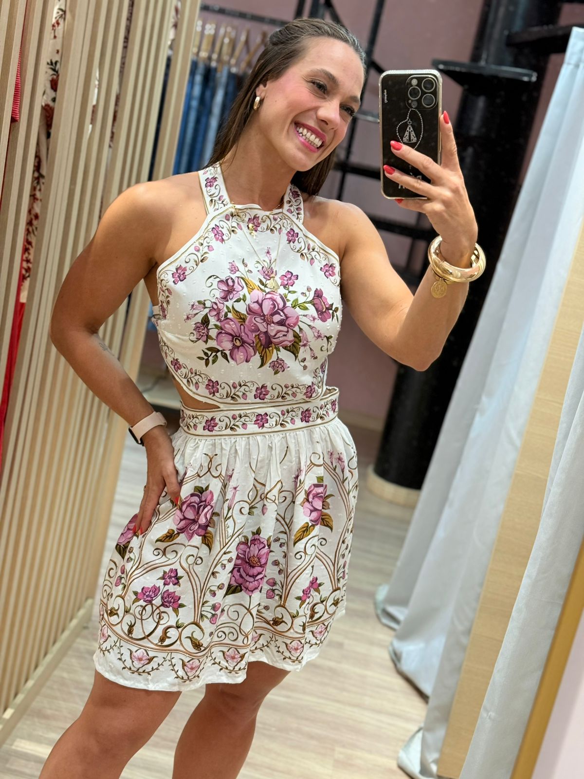 9b3e0601a2f482120d5b4b1e404db468.jpg Vestido Curto Poesia De Flor FARM - Imagem 1