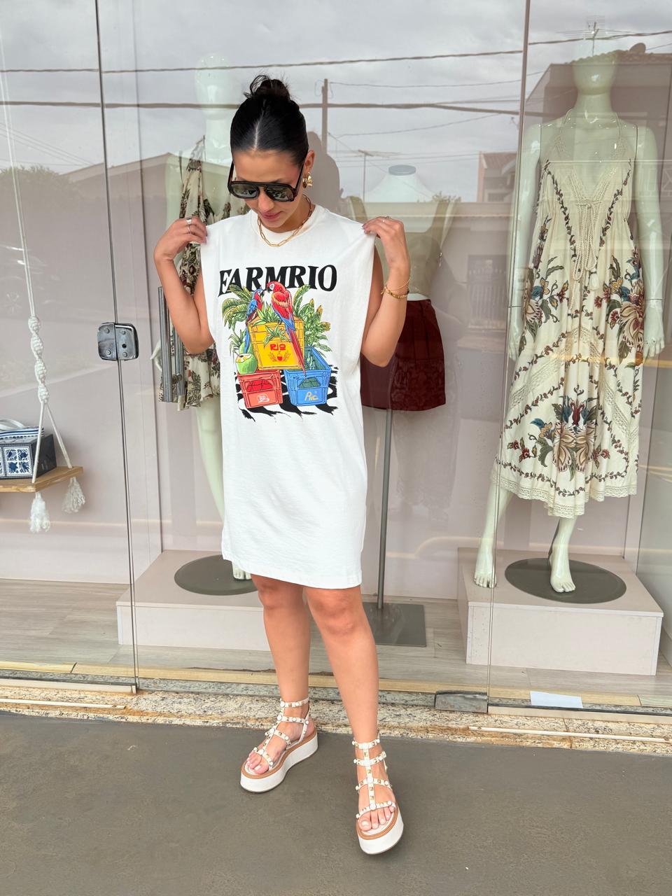 20316af4002341cb4f8de76628442cfc.jpg Vestido Curto Engradados FARM RIO - Imagem 3