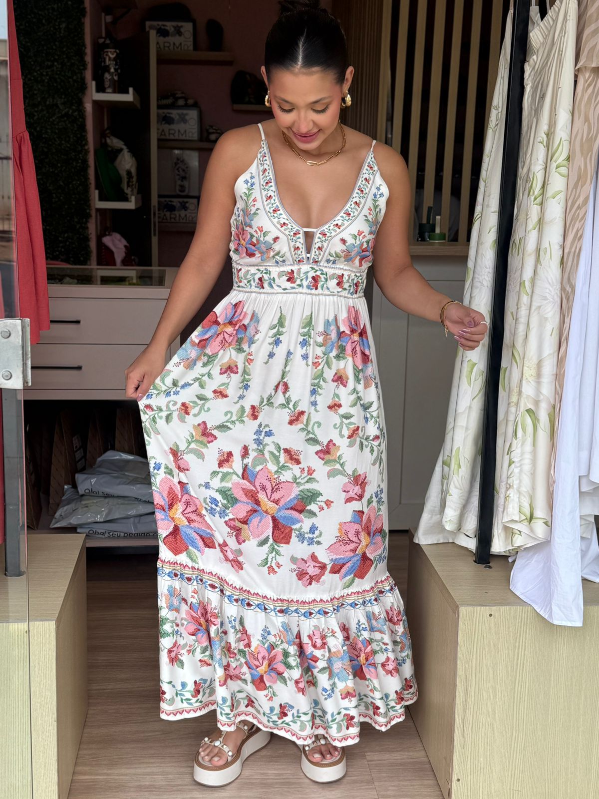 5730472a16674f48e3ed29d2ba93484d.jpg Vestido Cropped Brisa Serena FARM - Imagem 2