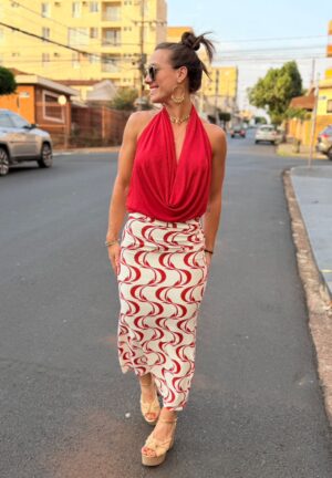 Saia Midi Peixe Copa | FARM