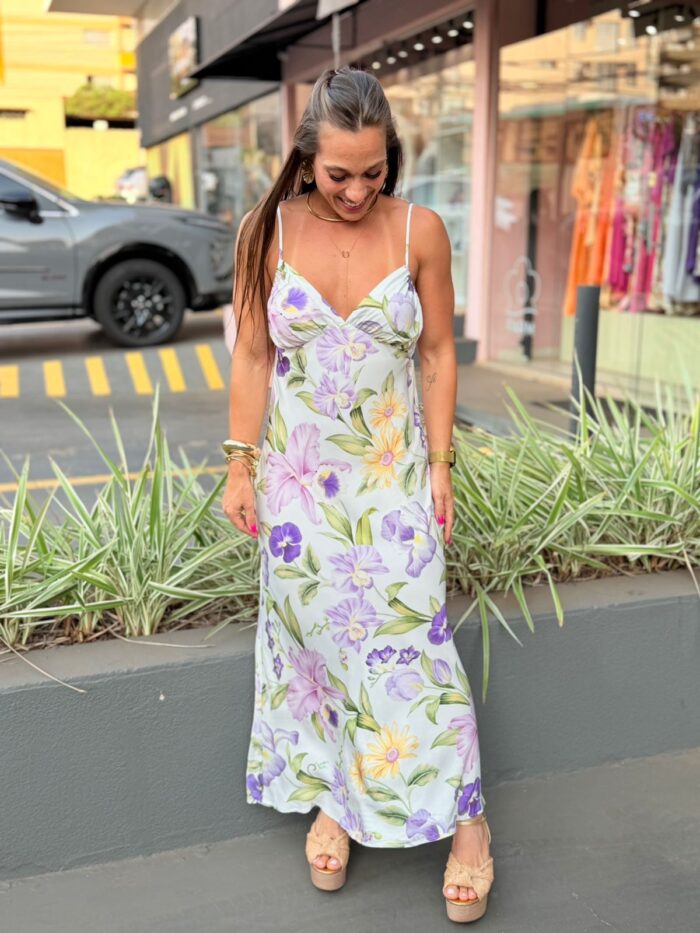 Vestido Longo Alcinha Orquidário | FARM - Imagem 3