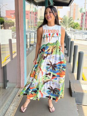 Vestido Cropped Regata Araras Galho | FARM