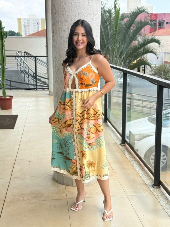 Vestido Midi Souvenir Litoral FARM - Imagem 2